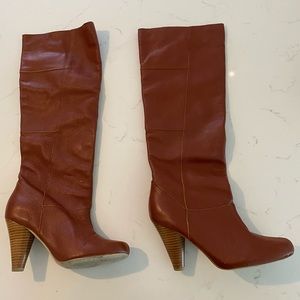 Restricted real leather knee high boots size 8.5